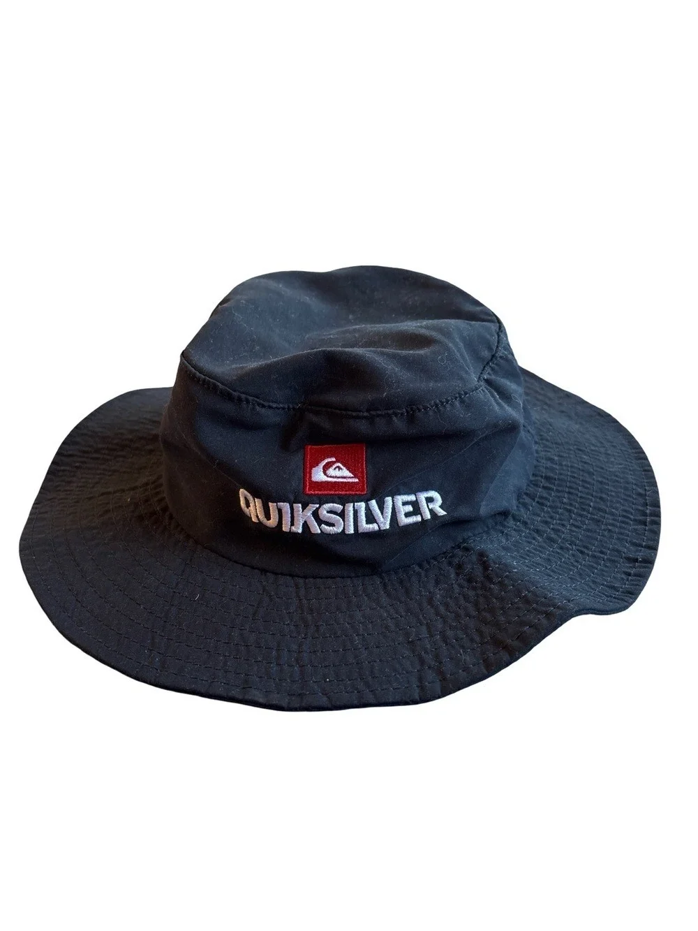 Quiksilver Kids Black Bucket Hat Red Patch 4-6 Years